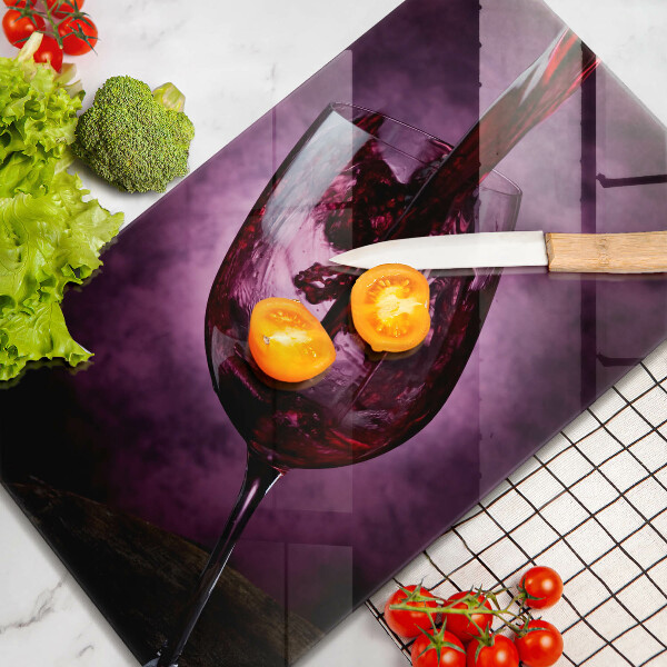 Glas Ceranfeldabdeckung Ein Glas Wein