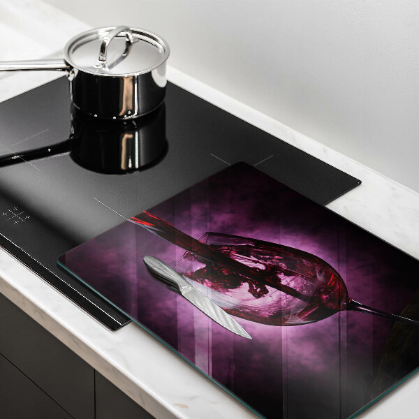 Glas Ceranfeldabdeckung Ein Glas Wein