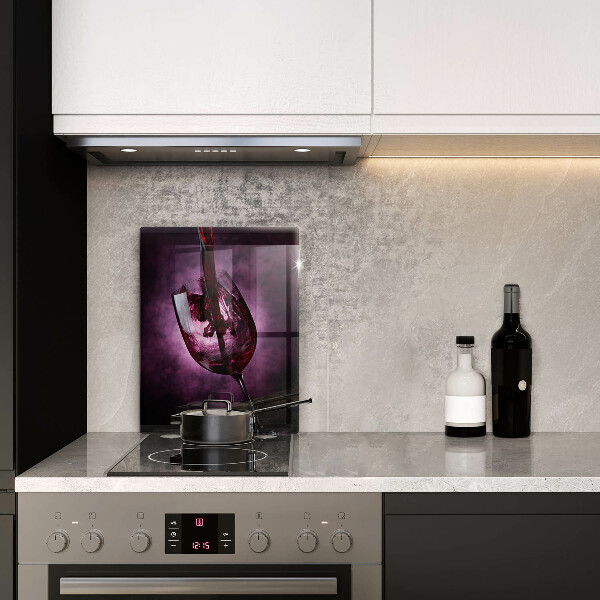 Glas Ceranfeldabdeckung Ein Glas Wein