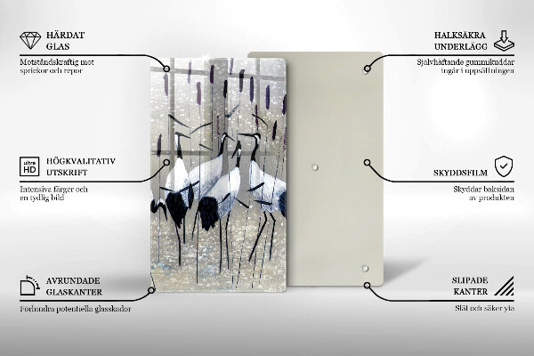 Glas Ceranfeldabdeckung Japanische Kraniche