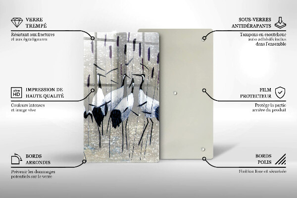 Glas Ceranfeldabdeckung Japanische Kraniche