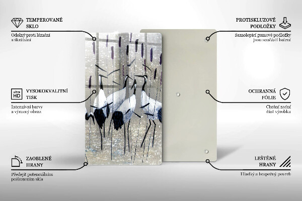 Glas Ceranfeldabdeckung Japanische Kraniche