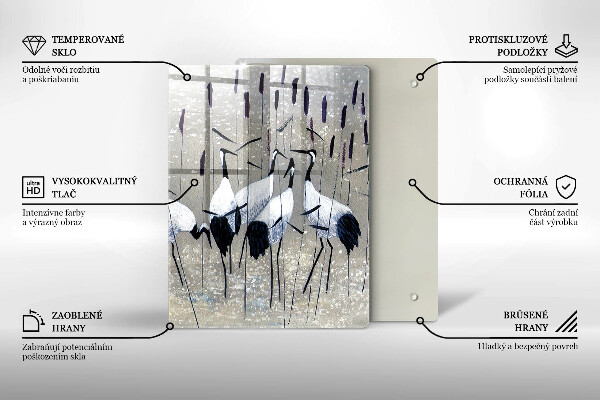 Glas Ceranfeldabdeckung Japanische Kraniche
