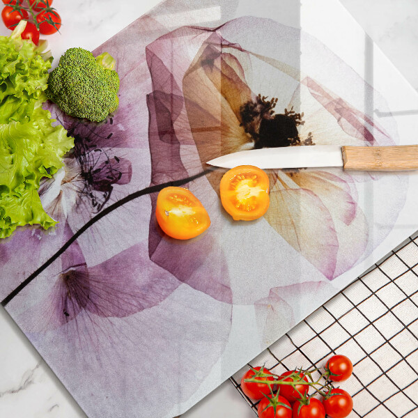 Glas Ceranfeldabdeckung Zarte Blumen