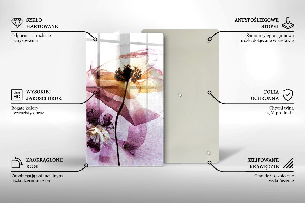 Glas Ceranfeldabdeckung Zarte Blumen