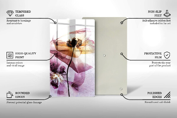 Glas Ceranfeldabdeckung Zarte Blumen