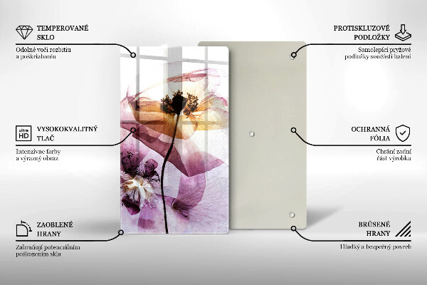 Glas Ceranfeldabdeckung Zarte Blumen