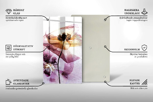 Glas Ceranfeldabdeckung Zarte Blumen