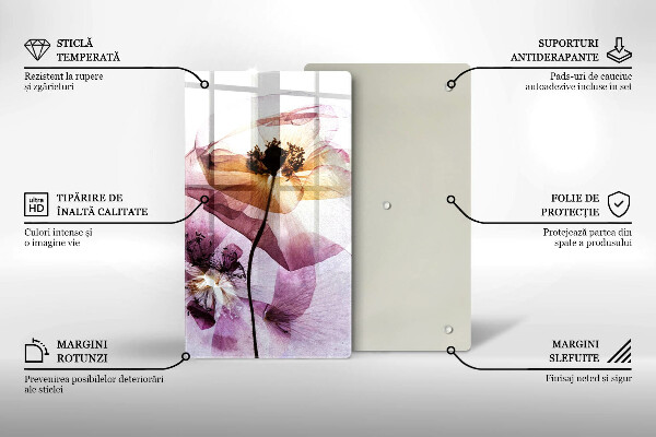 Glas Ceranfeldabdeckung Zarte Blumen