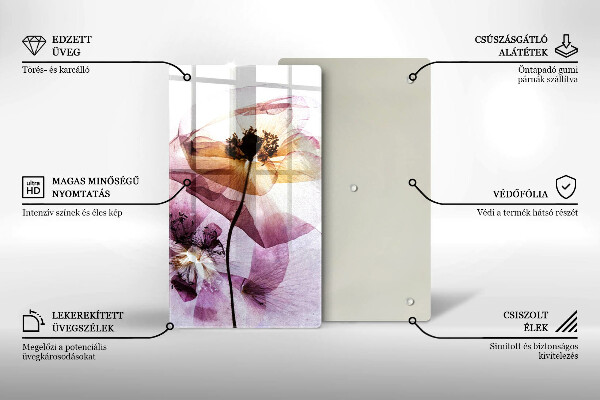 Glas Ceranfeldabdeckung Zarte Blumen