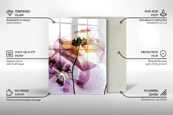 Glas Ceranfeldabdeckung Zarte Blumen