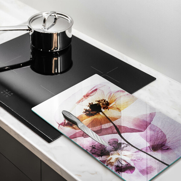 Glas Ceranfeldabdeckung Zarte Blumen