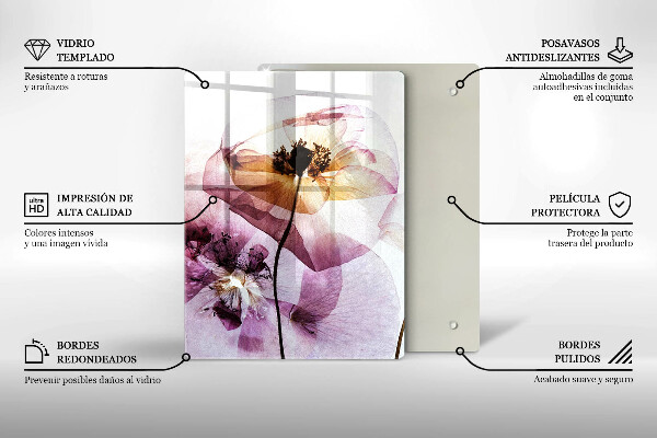 Glas Ceranfeldabdeckung Zarte Blumen