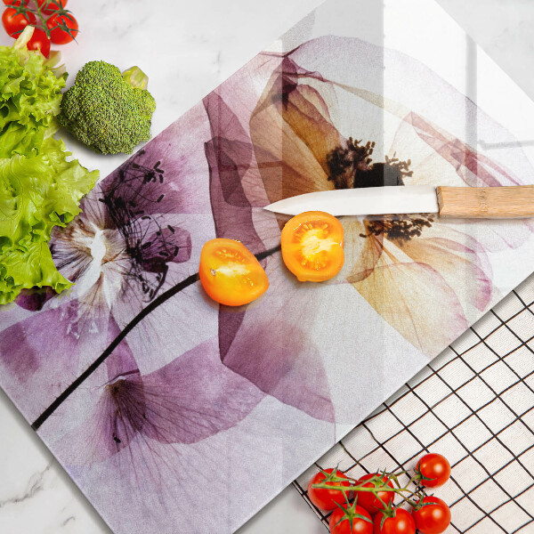 Glas Ceranfeldabdeckung Zarte Blumen