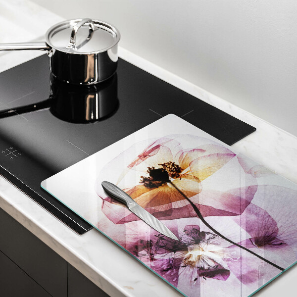 Glas Ceranfeldabdeckung Zarte Blumen