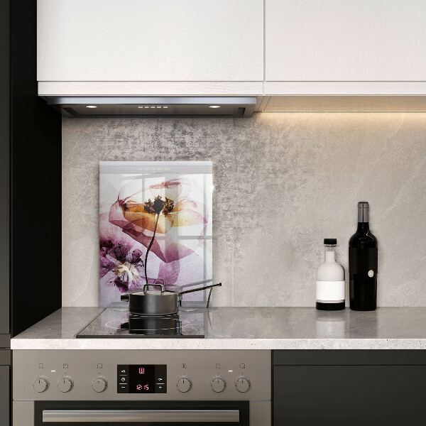 Glas Ceranfeldabdeckung Zarte Blumen