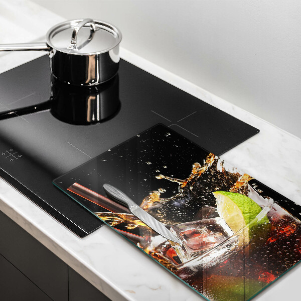 Glas Ceranfeldabdeckung Mit Eis trinken