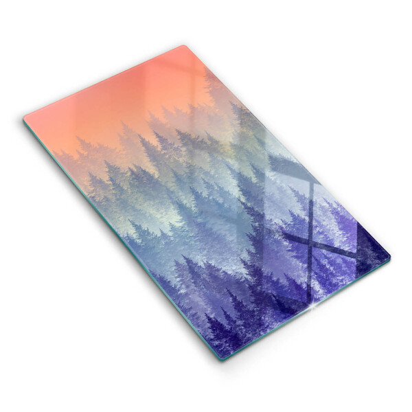 Glas Ceranfeldabdeckung Wald bei Sonnenuntergang