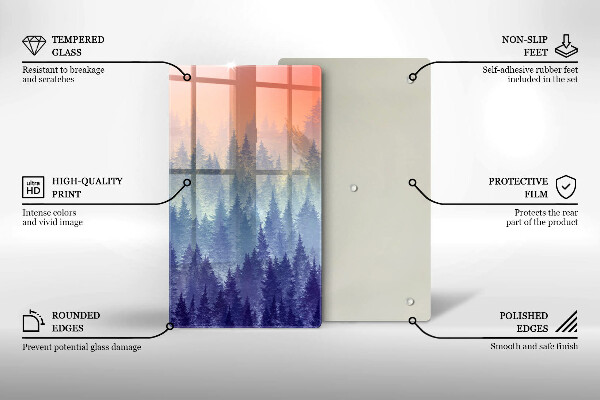 Glas Ceranfeldabdeckung Wald bei Sonnenuntergang