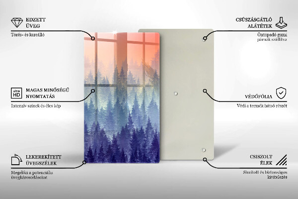 Glas Ceranfeldabdeckung Wald bei Sonnenuntergang