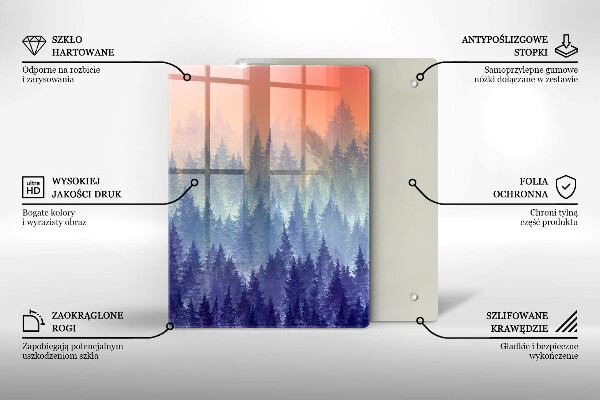 Glas Ceranfeldabdeckung Wald bei Sonnenuntergang