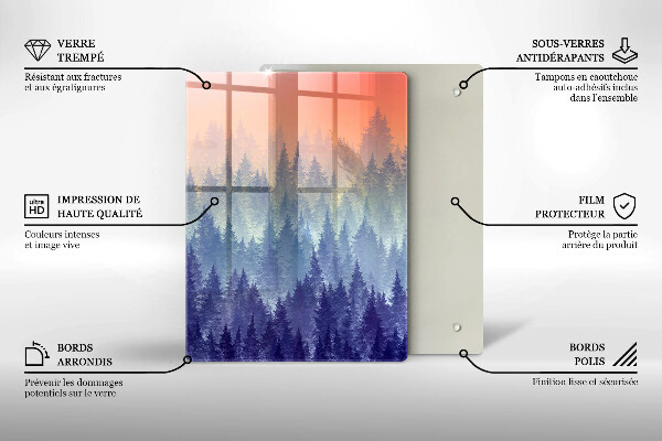 Glas Ceranfeldabdeckung Wald bei Sonnenuntergang