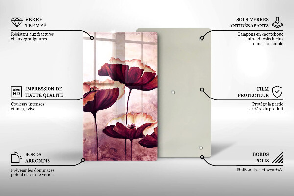 Glas Ceranfeldabdeckung Blumenmalerei