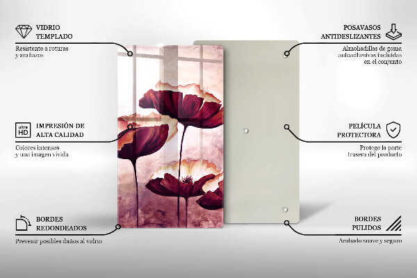 Glas Ceranfeldabdeckung Blumenmalerei