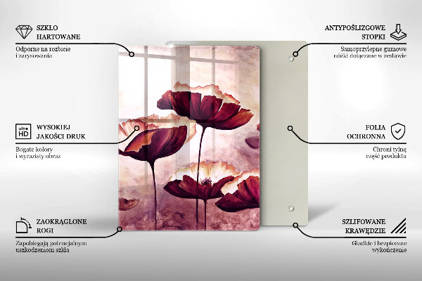 Glas Ceranfeldabdeckung Blumenmalerei