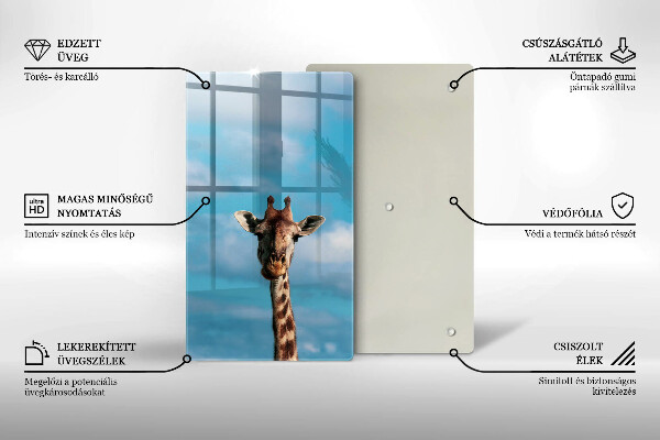 Glas Ceranfeldabdeckung Giraffe und Himmel