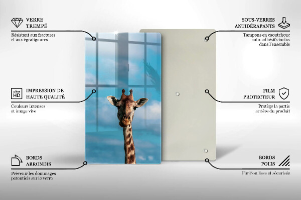 Glas Ceranfeldabdeckung Giraffe und Himmel
