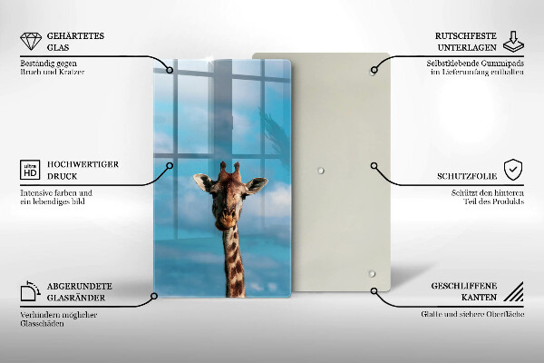 Glas Ceranfeldabdeckung Giraffe und Himmel