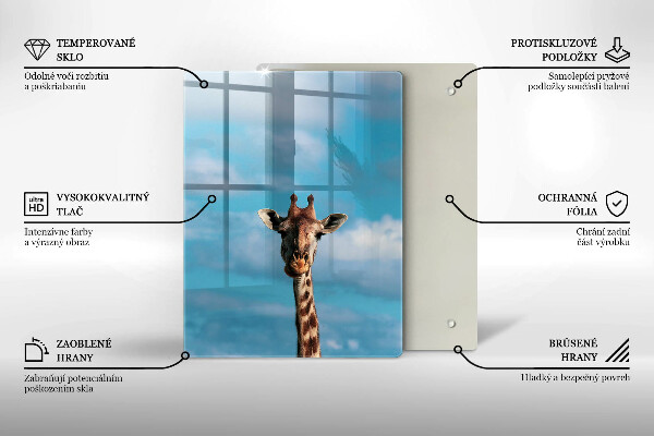 Glas Ceranfeldabdeckung Giraffe und Himmel