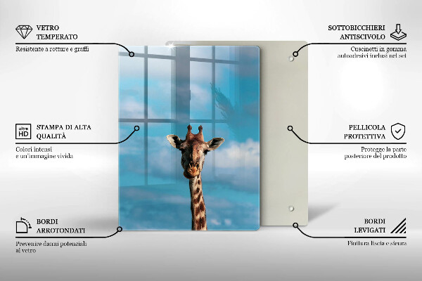 Glas Ceranfeldabdeckung Giraffe und Himmel