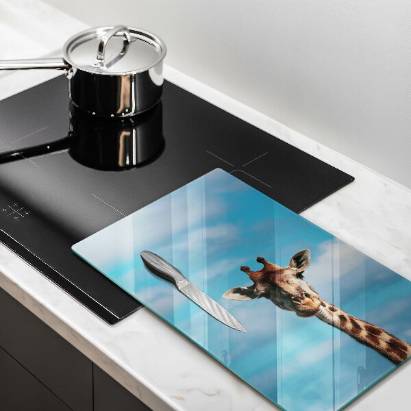 Glas Ceranfeldabdeckung Giraffe und Himmel