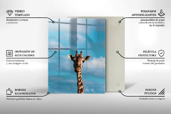 Glas Ceranfeldabdeckung Giraffe und Himmel