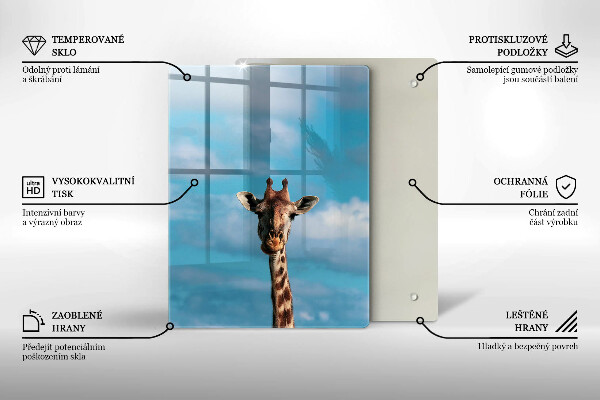 Glas Ceranfeldabdeckung Giraffe und Himmel