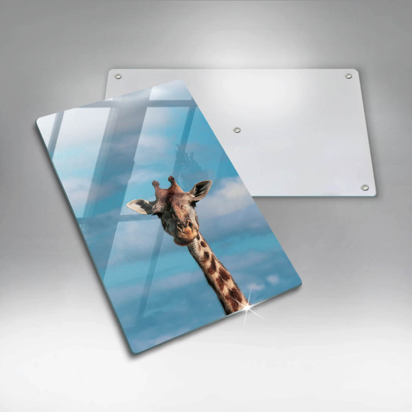 Glas Ceranfeldabdeckung Giraffe und Himmel