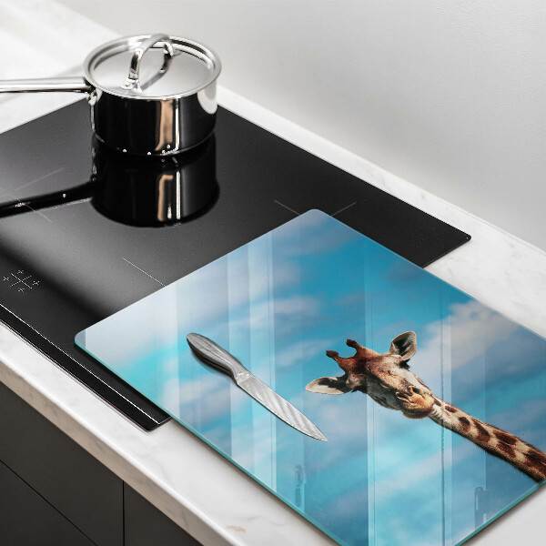Glas Ceranfeldabdeckung Giraffe und Himmel