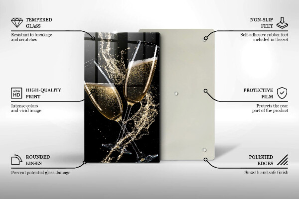 Glas Ceranfeldabdeckung Gläser Champagner