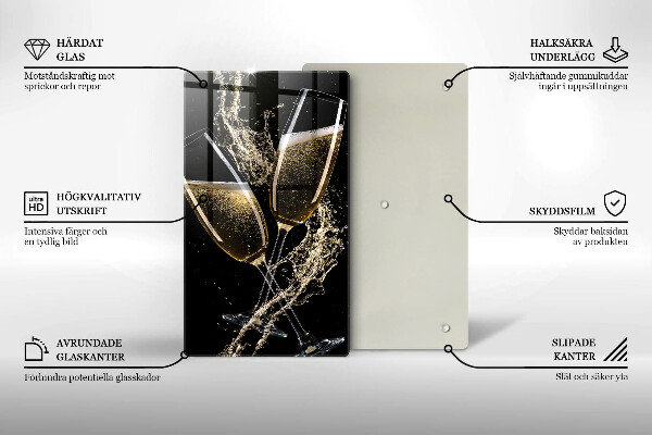 Glas Ceranfeldabdeckung Gläser Champagner