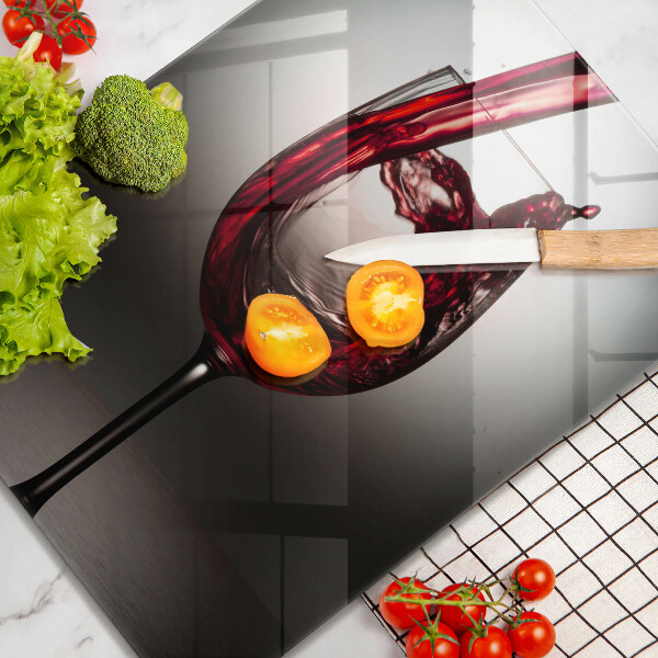 Glas Ceranfeldabdeckung Glas und Rotwein