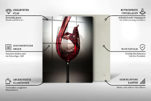 Glas Ceranfeldabdeckung Glas und Rotwein