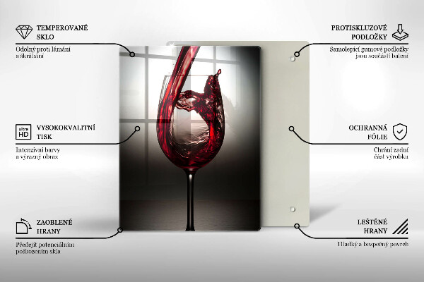 Glas Ceranfeldabdeckung Glas und Rotwein