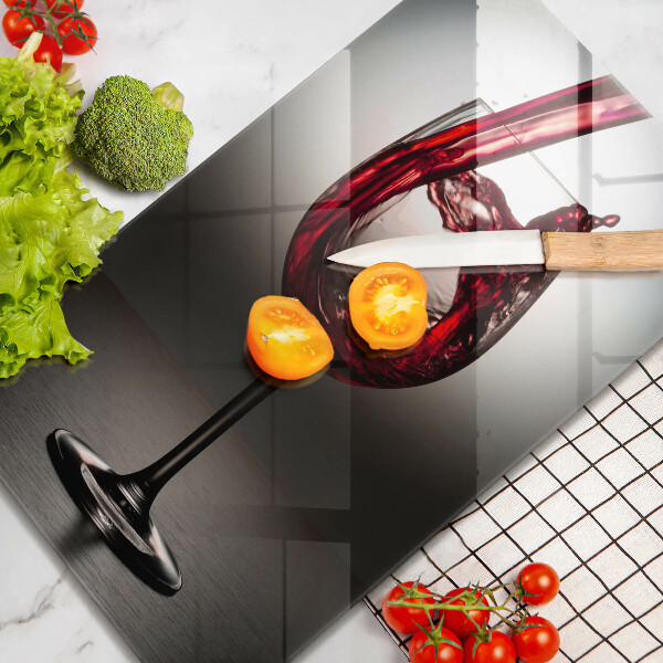 Glas Ceranfeldabdeckung Glas und Rotwein