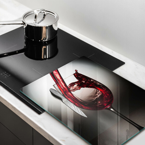 Glas Ceranfeldabdeckung Glas und Rotwein