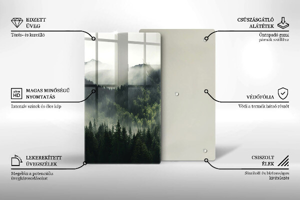 Glas Ceranfeldabdeckung Wald- und Nebellandschaft