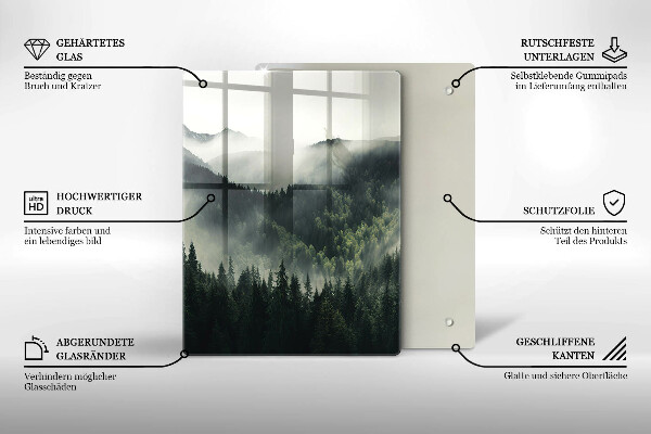 Glas Ceranfeldabdeckung Wald- und Nebellandschaft