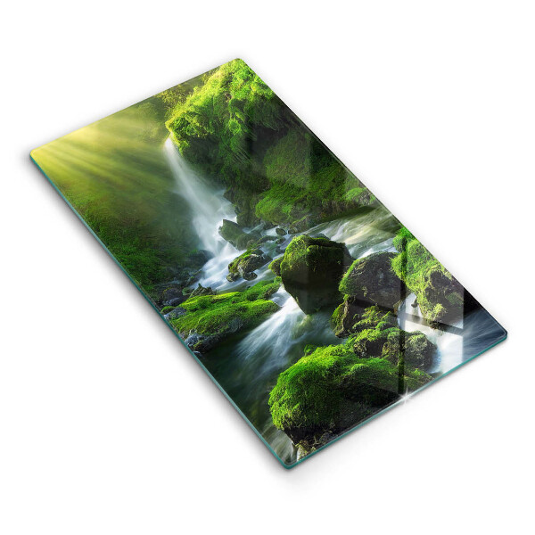 Glas Ceranfeldabdeckung Wasserfall im Dschungel