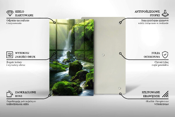 Glas Ceranfeldabdeckung Wasserfall im Dschungel